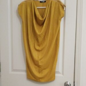 Elegant Mustard Yellow Cowl Neck Top